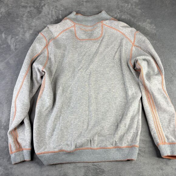 Tommy Bahama Sweater Mens Large Orange Reversible Quarter Zip Pullover T21797 - Picture 3 of 15